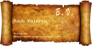 Bach Valéria névjegykártya